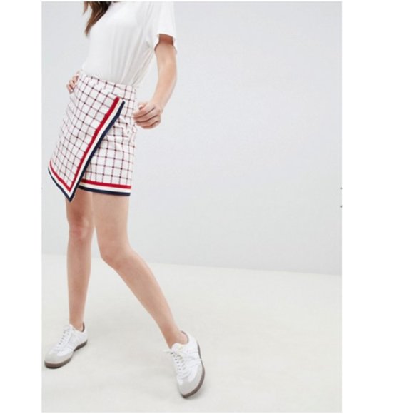 ASOS Design -NEW-Tailored Boucle Check Miniskirt - Picture 4 of 4